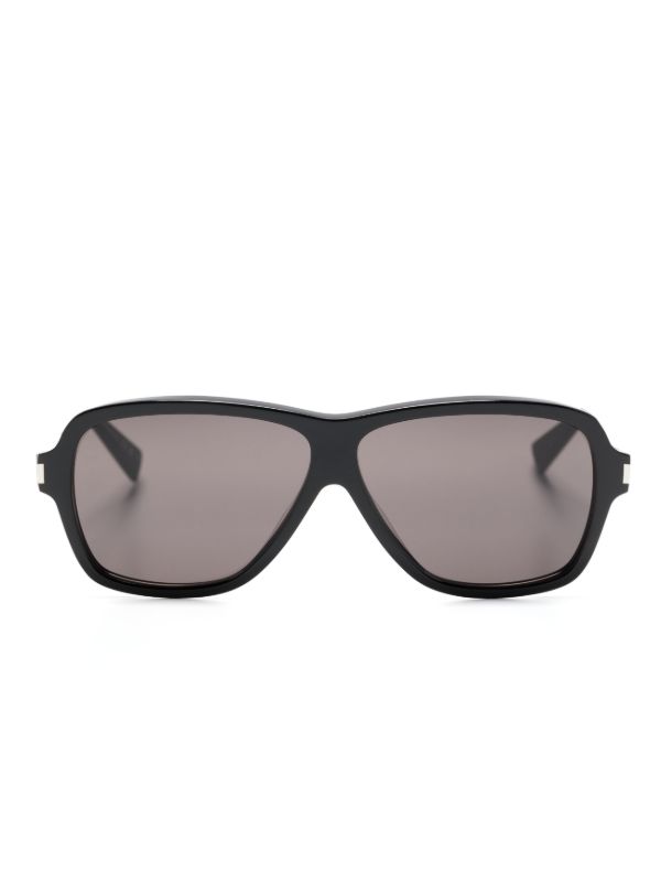 browns Saint Laurent Eyewear Black Carolyn Pilot-Frame Sunglasses | Browns Sunglasses