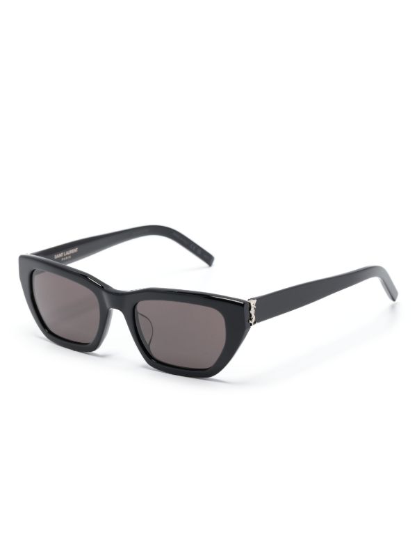 Browns Saint Laurent Eyewear Black Logo-Detail Cat-Eye Sunglasses | Browns Sunglasses