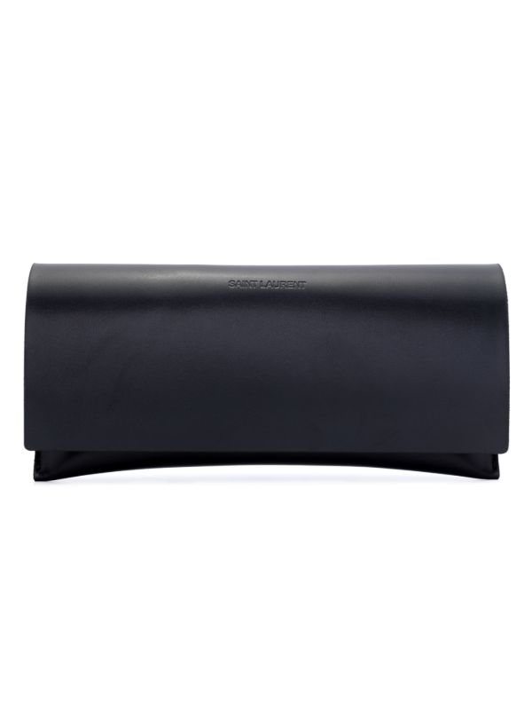 Browns Saint Laurent Eyewear Black Monogram Oval-Frame Sunglasses | Browns Sunglasses