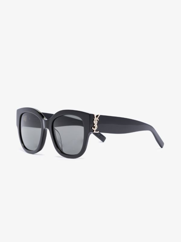 Browns Saint Laurent Eyewear Black Oversized Sunglasses | Browns Sunglasses