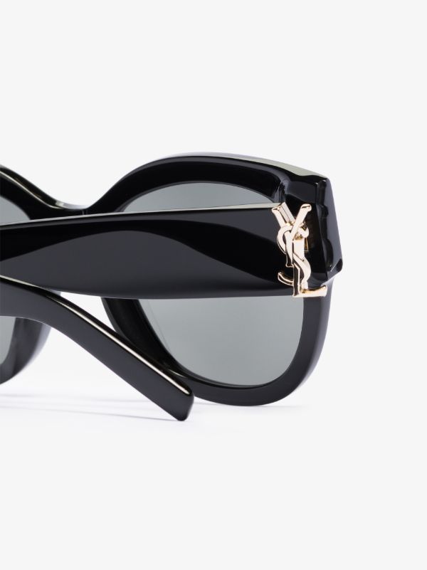 Browns Saint Laurent Eyewear Black Oversized Sunglasses | Browns Sunglasses