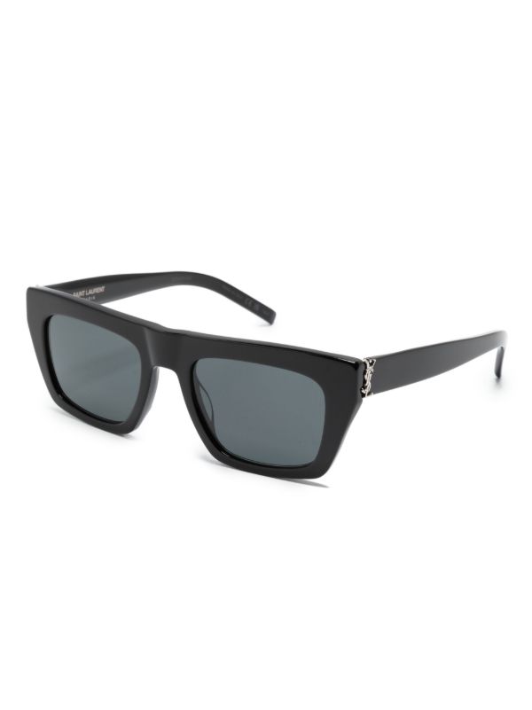 Browns Saint Laurent Eyewear Black SLM 131 Rectangle-frame Sunglasses | Browns Sunglasses
