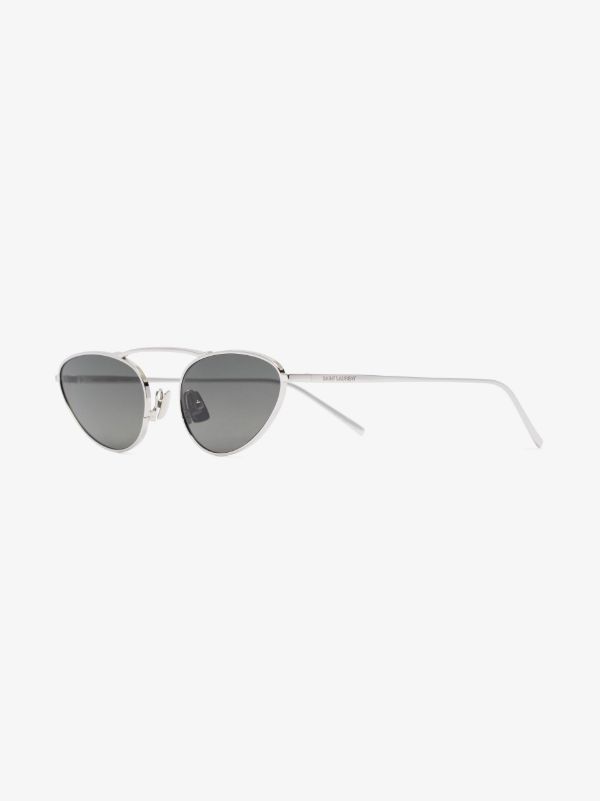 Browns Saint Laurent Eyewear Grey 538 Cat Eye Sunglasses | Browns Sunglasses