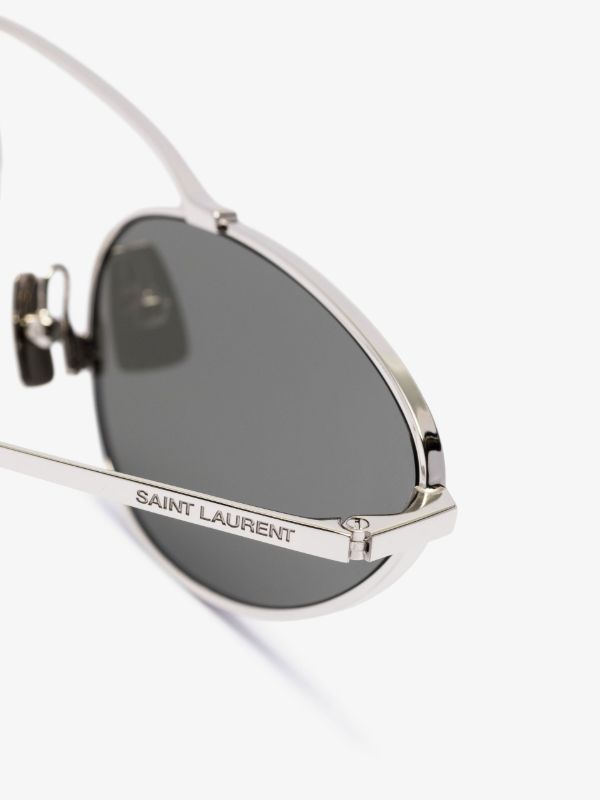 Browns Saint Laurent Eyewear Grey 538 Cat Eye Sunglasses | Browns Sunglasses