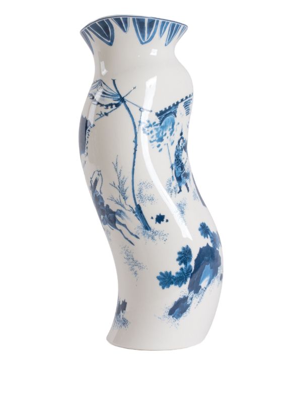 browns Seletti Acid King Wen curved porcelain vase (18cm x 13.5cm) | Browns Vases