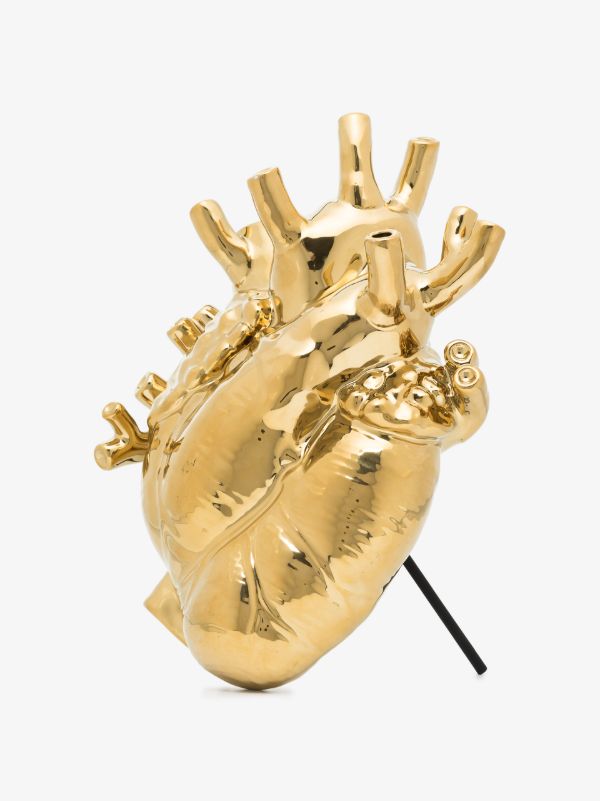 Browns Seletti Gold Tone Love In Bloom Heart Vase | Browns Vases