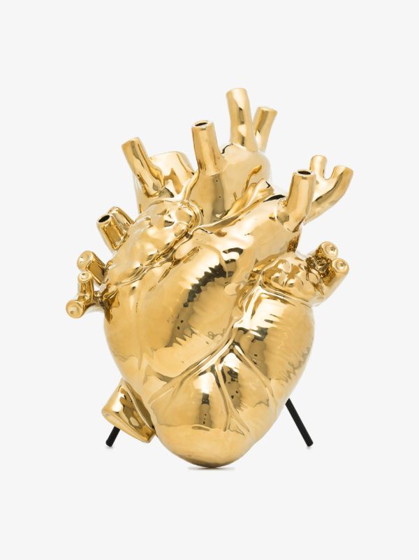 browns Seletti Gold Tone Love in Bloom Heart Vase | Browns Vases