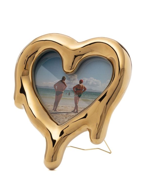 Browns Seletti Gold-Tone Melted Heart Photo Frame | Browns Picture & Photo Frames