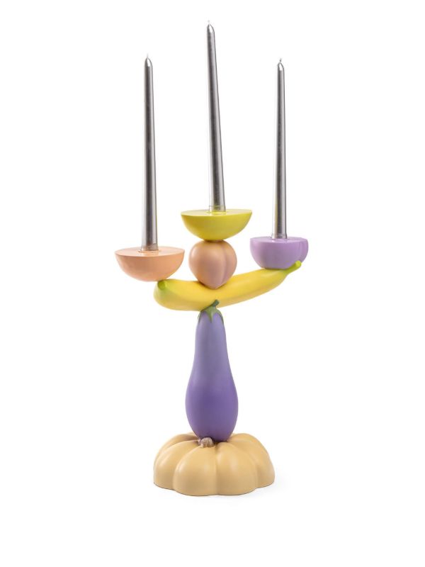 Browns Seletti Vitamin Aubergine Candlestick (36cm) | Browns Candle Holders