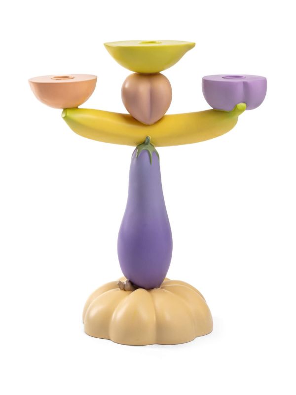browns Seletti Vitamin Aubergine candlestick (36cm) | Browns Candle Holders