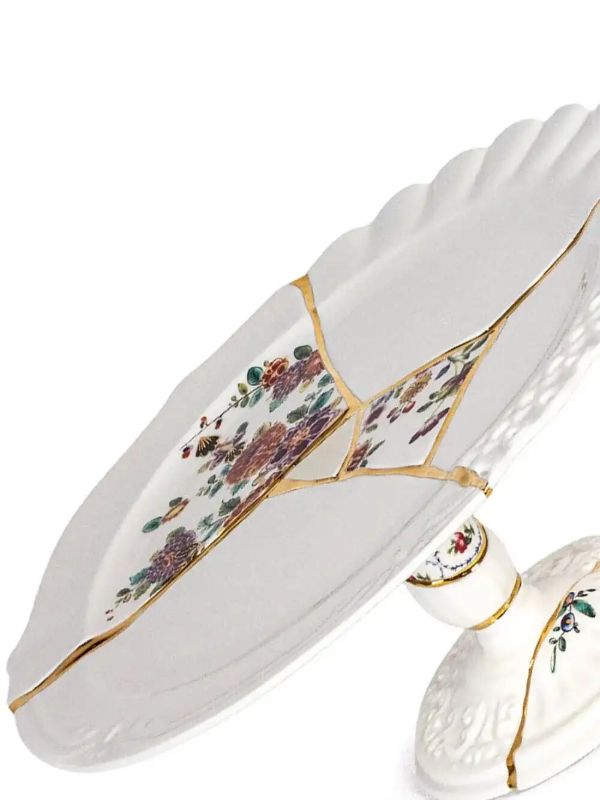 Browns Seletti White Kintsugi Cake Stand | Browns Plates & Bowls