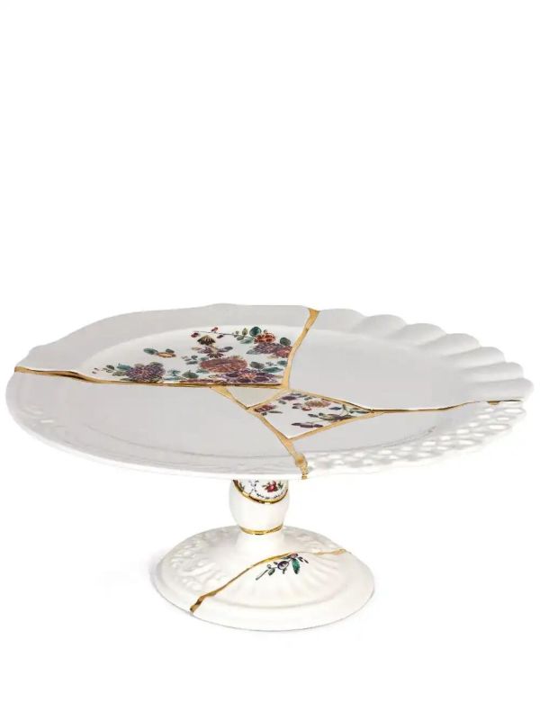 browns Seletti White Kintsugi Cake Stand | Browns Plates & Bowls