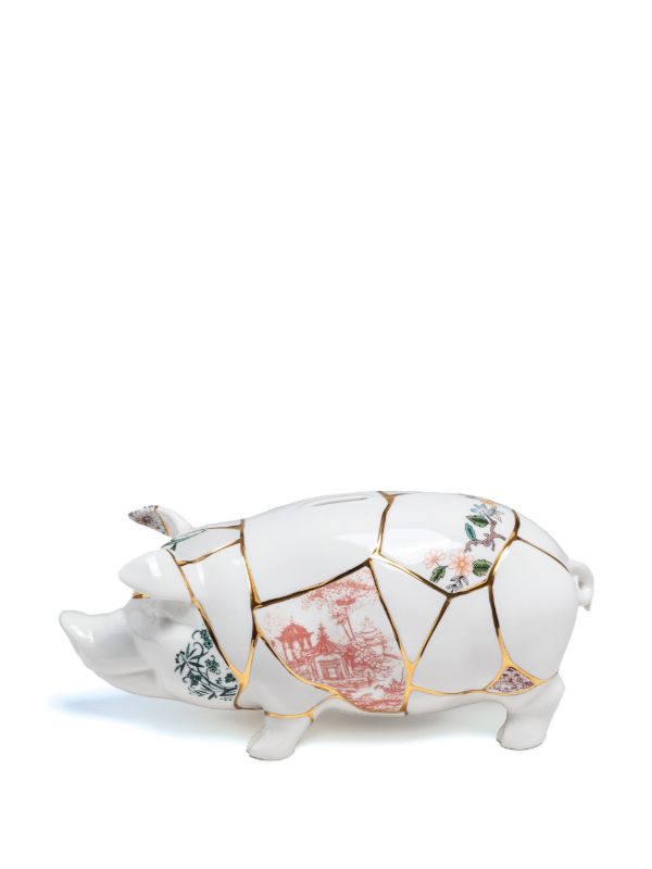 Browns Seletti White Kintsugi Porcelain Piggy Bank | Browns Homeware
