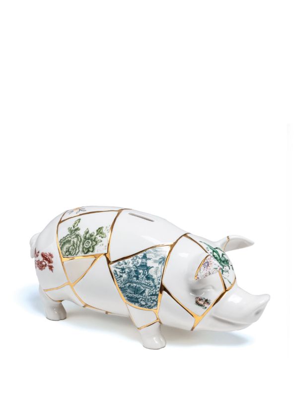 Browns Seletti White Kintsugi Porcelain Piggy Bank | Browns Homeware