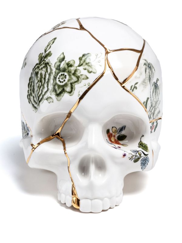 Browns Seletti White Kintsugi Porcelain Skull | Browns Homeware
