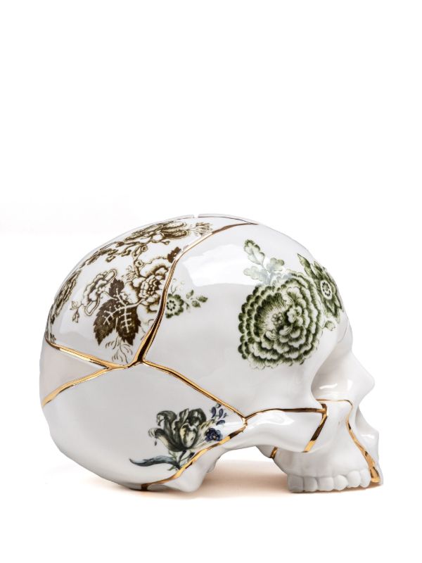 Browns Seletti White Kintsugi Porcelain Skull | Browns Homeware