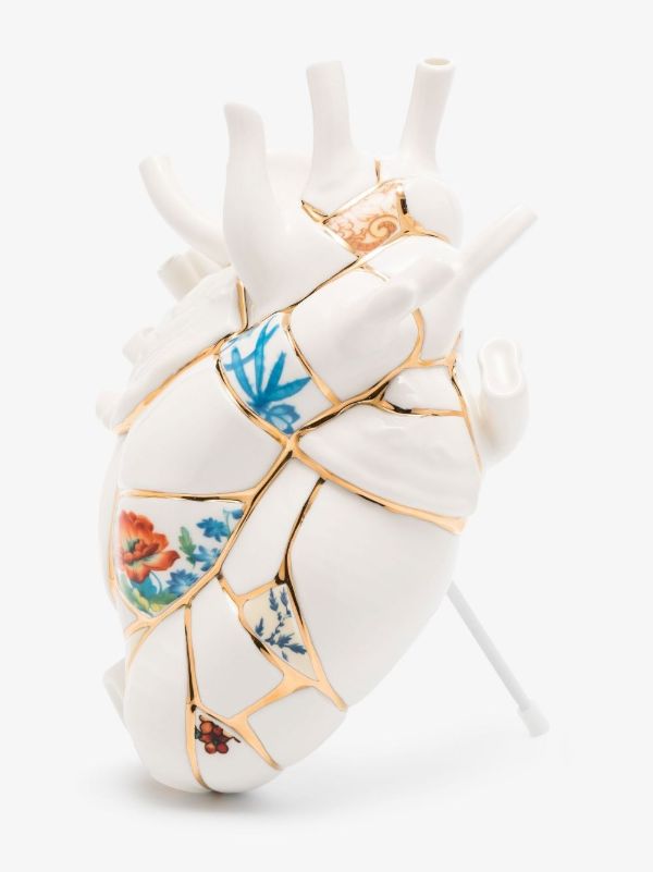 Browns Seletti White Love In Bloom Kintsugi Gold-plated Porcelain Vase | Browns Vases