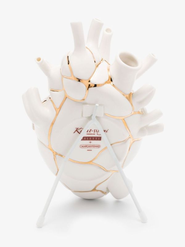 Browns Seletti White Love In Bloom Kintsugi Gold-plated Porcelain Vase | Browns Vases