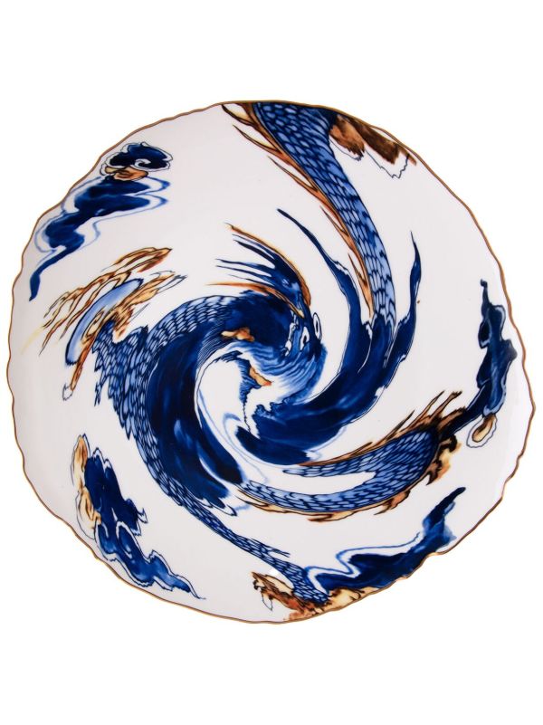 browns Seletti x Diesel White Living Imari Dragon Porcelain Plate | Browns Plates & Bowls