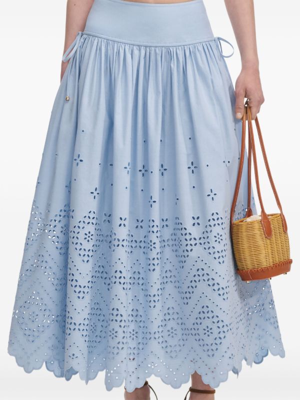 Browns Self-Portrait Cotton A-line Skirt | Browns A-Line Skirts