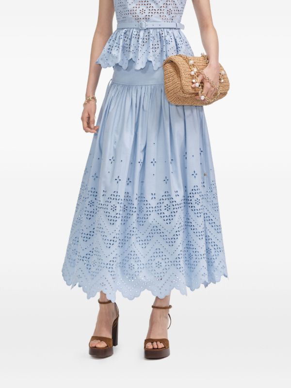 browns Self-Portrait cotton A-line skirt | Browns A-Line Skirts