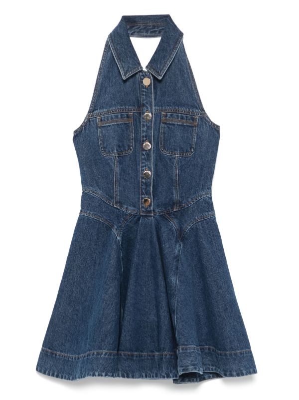 browns Self-Portrait denim sleeveless mini dress | Browns Day Dresses