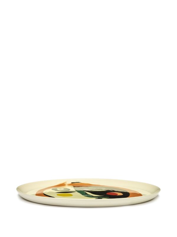 Browns Serax White Feast Face Print Plate | Browns Plates & Bowls
