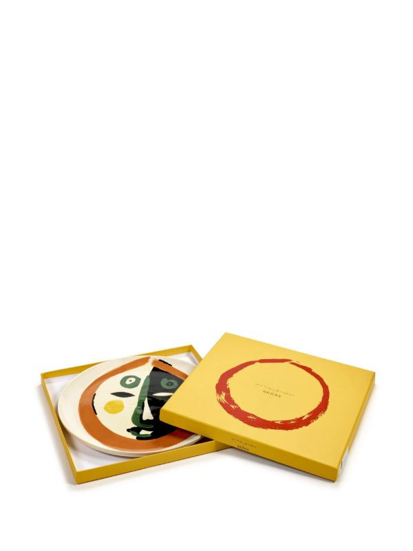 Browns Serax White Feast Face Print Plate | Browns Plates & Bowls