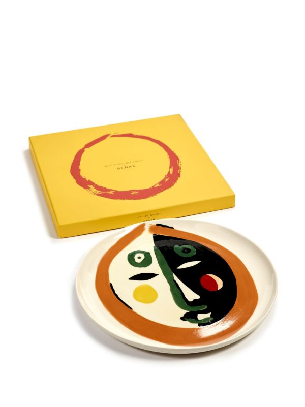 Browns Serax White Feast Face Print Plate | Browns Plates & Bowls