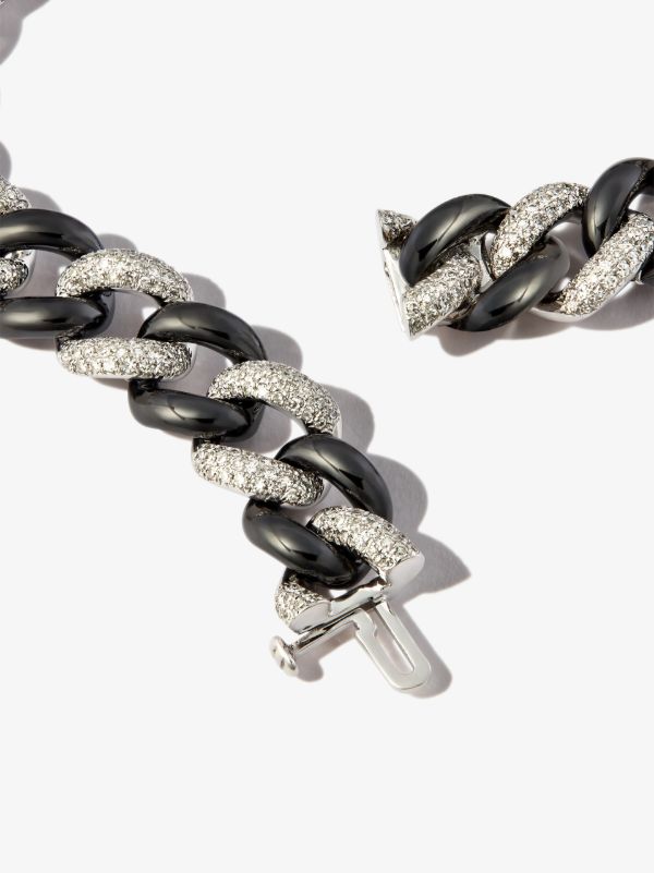 Browns SHAY 18K Black And White Gold Curb Link Diamond Bracelet | Browns Bracelets