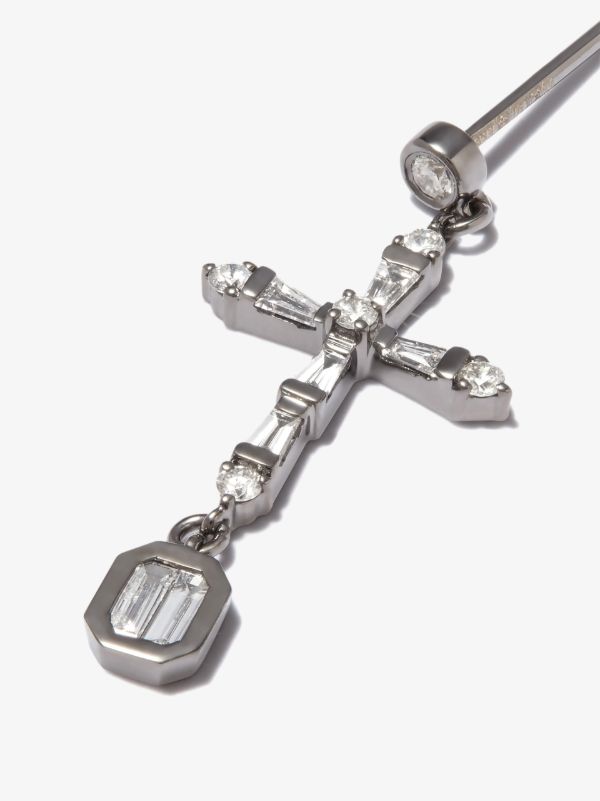 Browns SHAY 18K Black Gold Cross Diamond Earrings | Browns Earrings