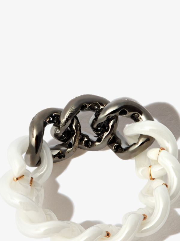 Browns SHAY 18K Black Gold Curb Link Diamond Ring | Browns Rings