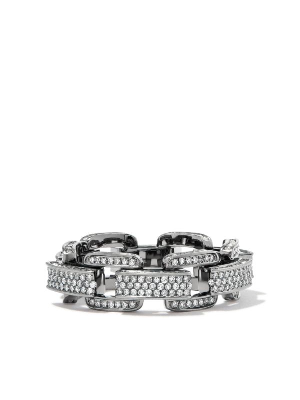 Browns SHAY 18K Black Gold Deco Link Chain Diamond Ring | Browns Rings