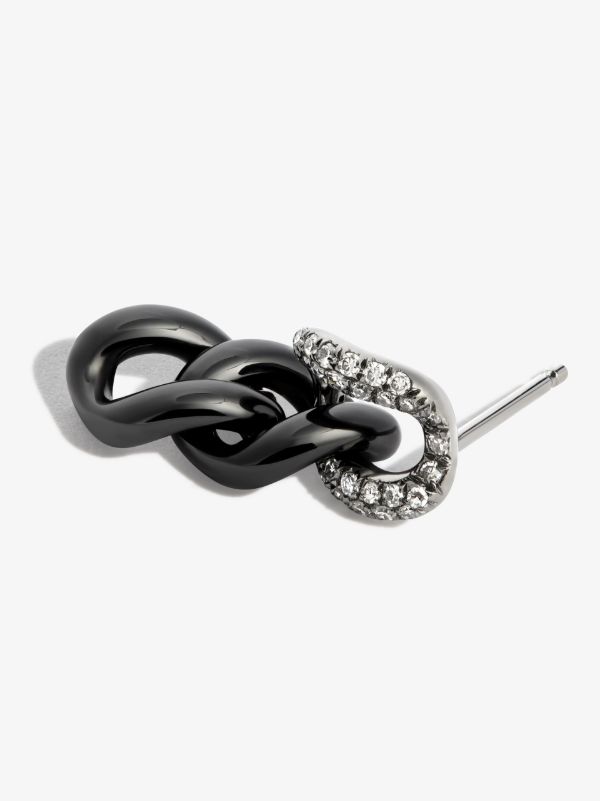 Browns SHAY 18K Black Gold Triple Link Diamond Earring | Browns Earrings