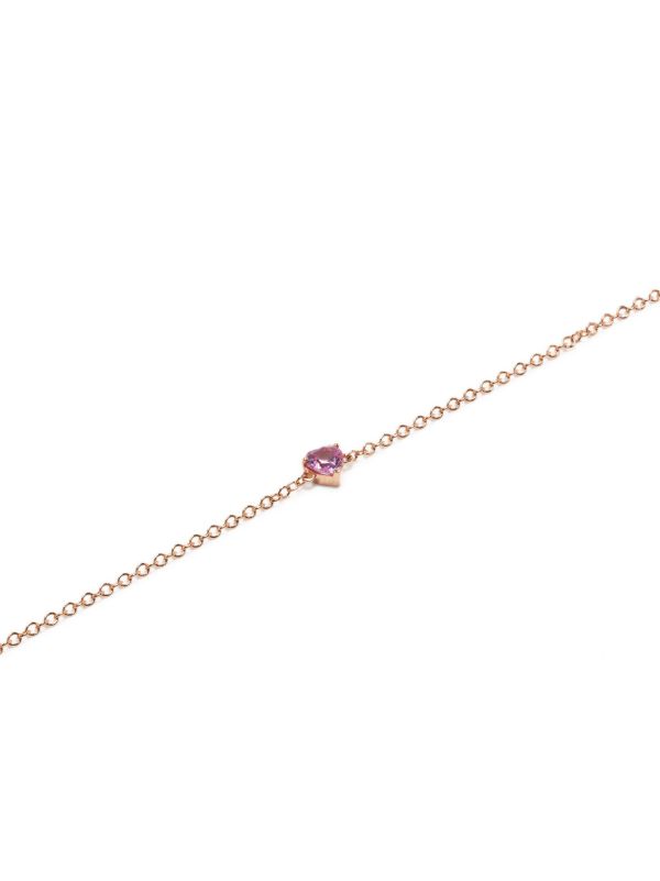 Browns SHAY 18K Rose Gold Baby Heart Pink Sapphire Bracelet | Browns Fine Bracelets