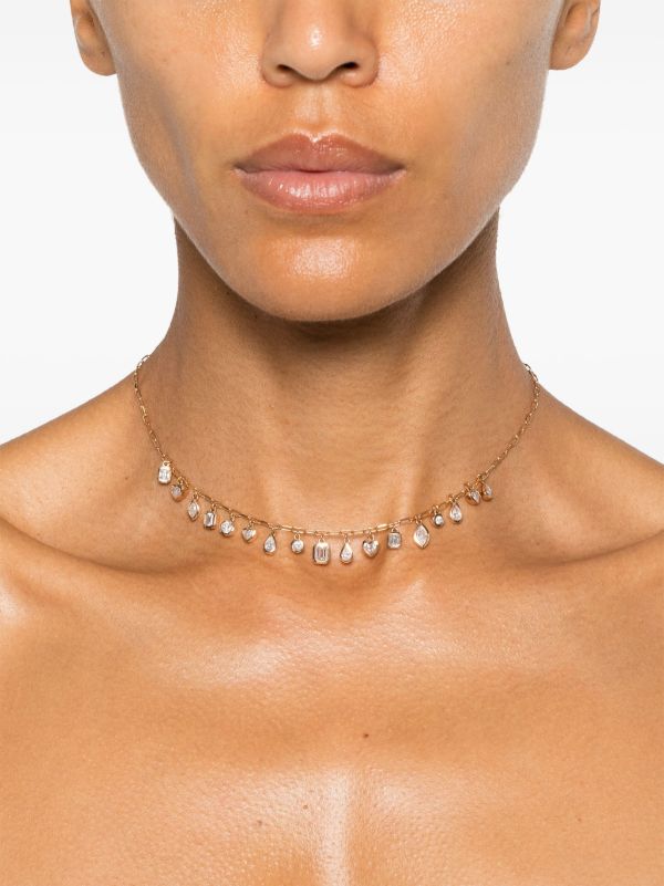 Browns SHAY 18K Rose Gold Bezel Drop Diamond Necklace | Browns Fine Necklaces