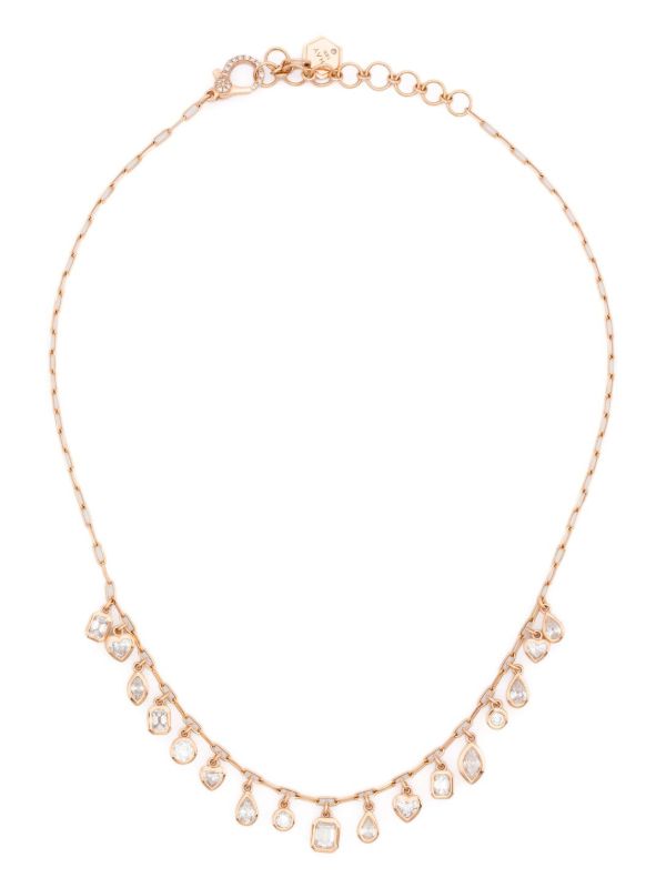 browns SHAY 18K Rose Gold Bezel Drop Diamond Necklace | Browns Fine Necklaces