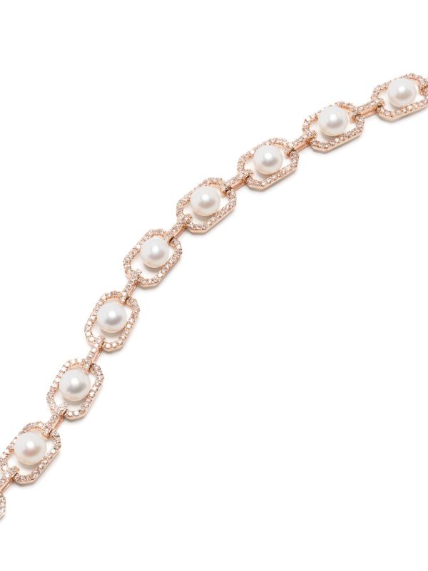 Browns SHAY 18K Rose Gold Diamond And Pearl Bracelet | Browns Fine Bracelets