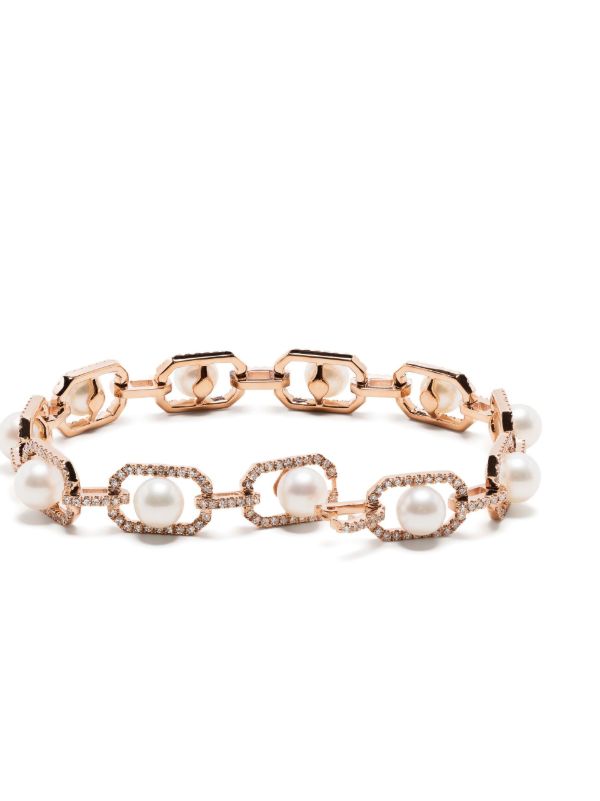 Browns SHAY 18K Rose Gold Diamond And Pearl Bracelet | Browns Fine Bracelets