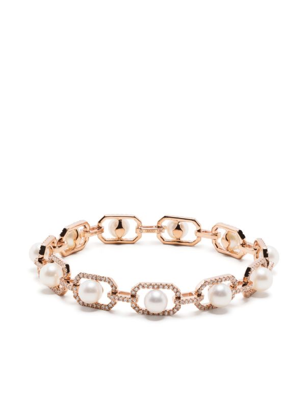 browns SHAY 18K rose gold diamond and pearl bracelet | Browns Fine Bracelets