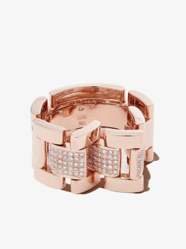 Browns SHAY 18K Rose Gold Journey Link Diamond Ring | Browns Rings