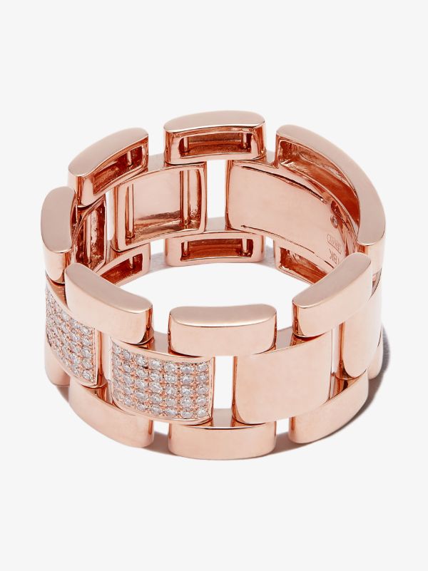 browns SHAY 18K rose gold Journey link diamond ring | Browns Rings