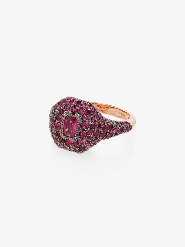 browns SHAY 18K rose gold pavé ruby pinky ring | Browns Fine Rings