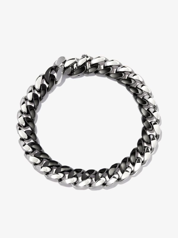 browns SHAY 18K white and black gold flat essential link bracelet | Browns Bracelets