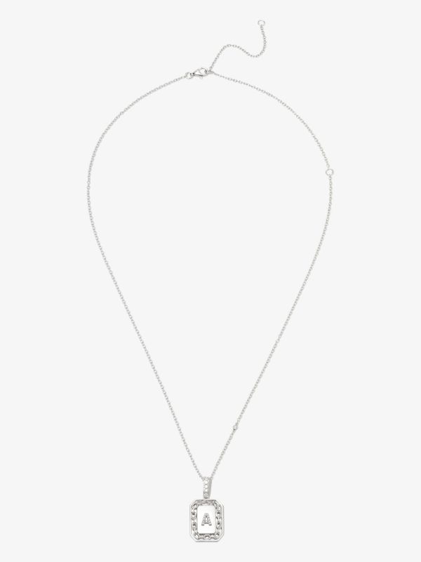 Browns SHAY 18K White Gold A Initial Diamond Pendant Necklace | Browns Necklaces