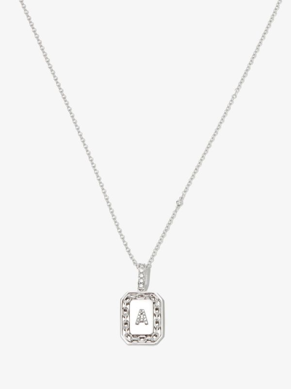 browns SHAY 18K white gold A initial diamond pendant necklace | Browns Necklaces