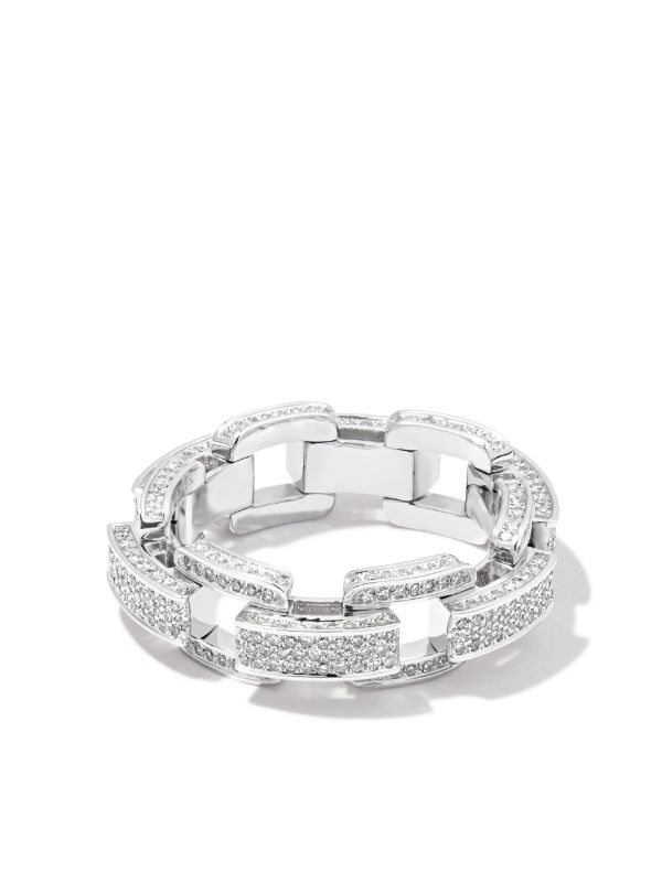 browns SHAY 18K White Gold Deco Link Chain Diamond Ring | Browns Rings