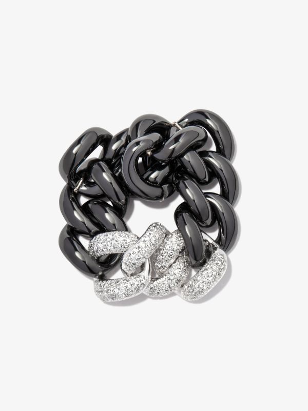 Browns SHAY 18K White Gold Diamond Link Ring | Browns Rings