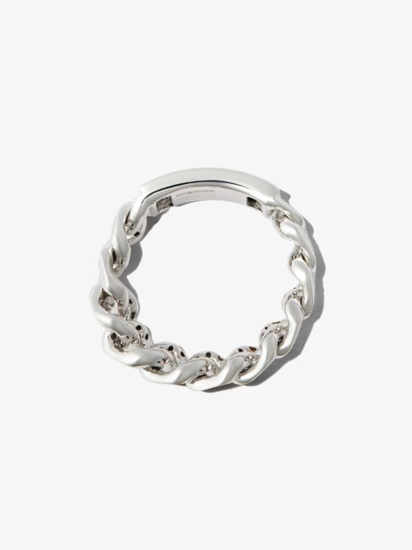 Browns SHAY 18K White Gold ID Flat Link Ring | Browns Rings
