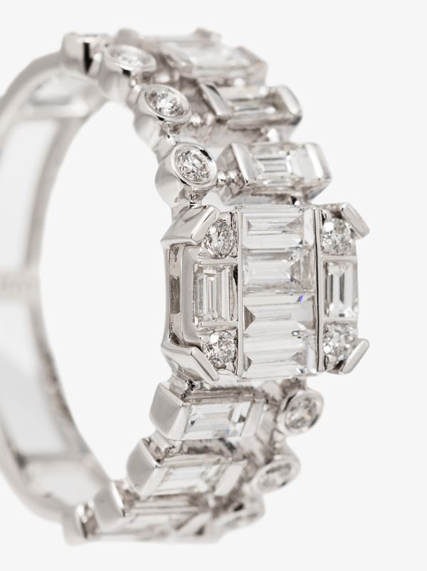 Browns SHAY 18K White Gold Illusion Centre Dot Dash Diamond Ring | Browns Fine Rings
